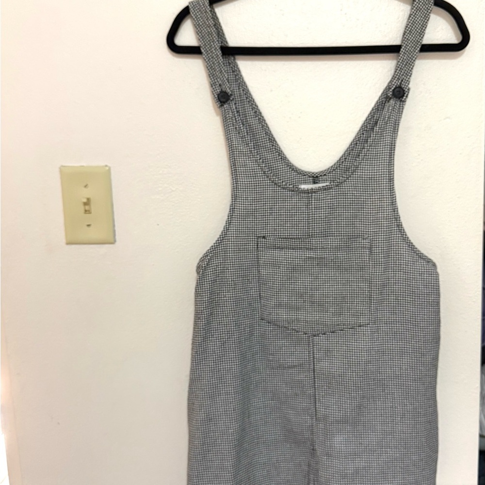 Checkered overall dress